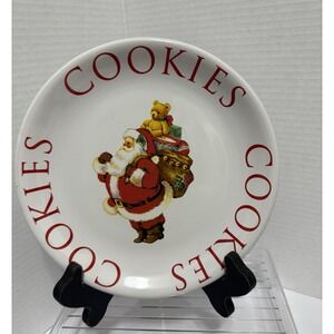 Santa Cookies Christmas Holiday Dessert Plate by B.I. INC. 7 3/4" Diameter